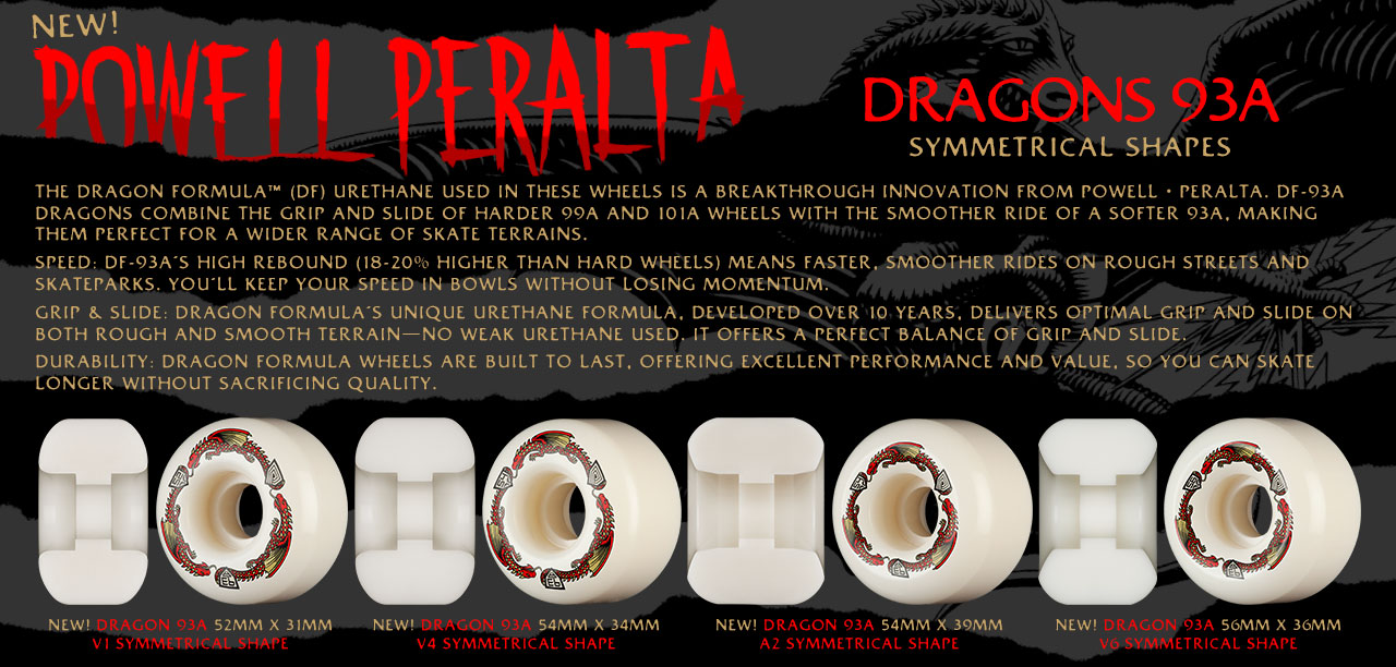 Powell Peralta Dragon Formula Skateboard Wheels 93a