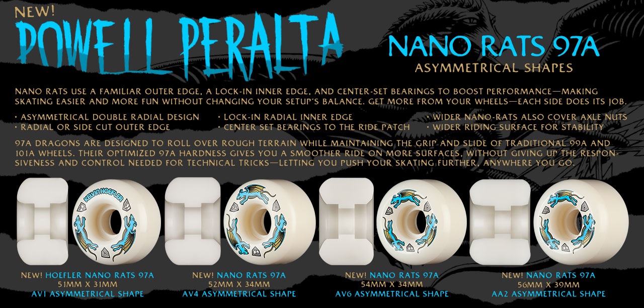 Powell Peralta Dragon Formula Skateboard Wheels Nano Rats 97a