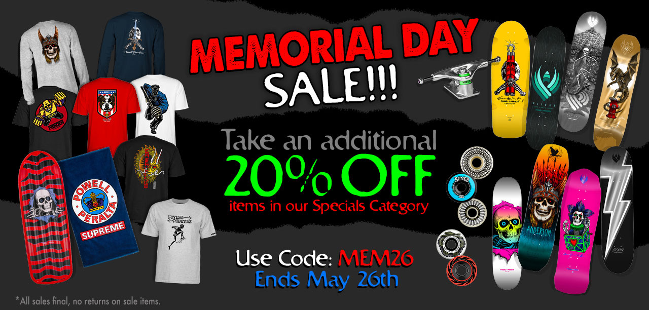 Memorial Day Sale! Take an additional 20% off items in our specials category. Use Code: MEM26